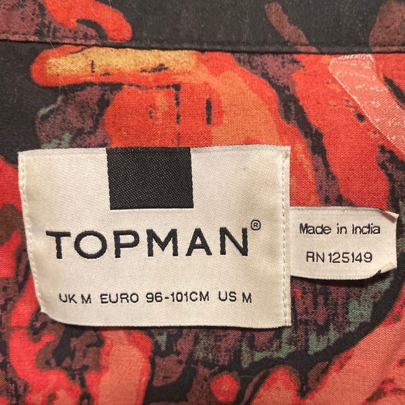 TOPMAN Short Sleeve Flora Print Button Up - Picture 2 of 3